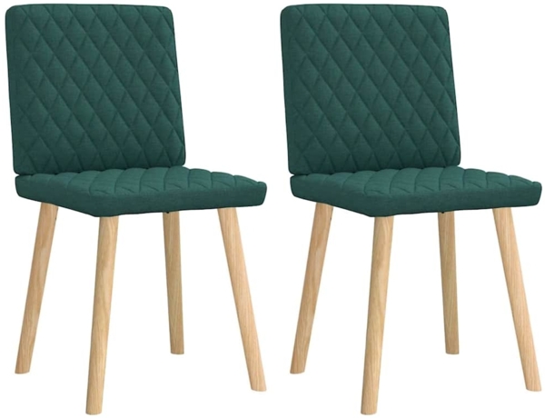vidaXL Esszimmerstühle 2 Stk. Dunkelgrün Stoff 4101126