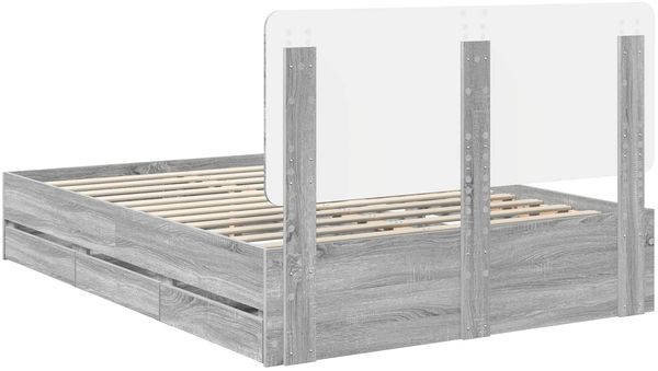 vidaXL Bettrahmen Graues Sonoma 160 x 200 cm Ingenieurs Holz 3412579 Bild 10