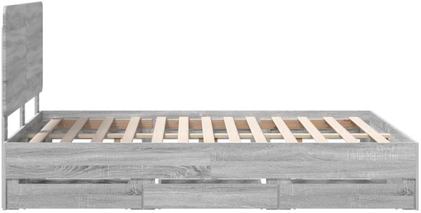 vidaXL Bettrahmen Graues Sonoma 160 x 200 cm Ingenieurs Holz 3412579 Bild 9