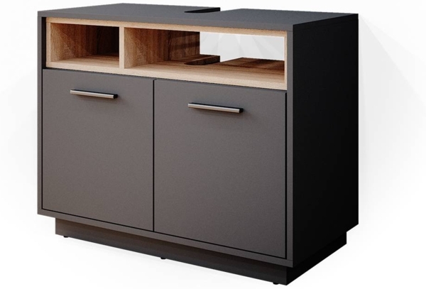 Vicco 'Beatrice' Waschtischunterschrank, Spanplatte, 80 x 64 x 40 cm, Anthrazit