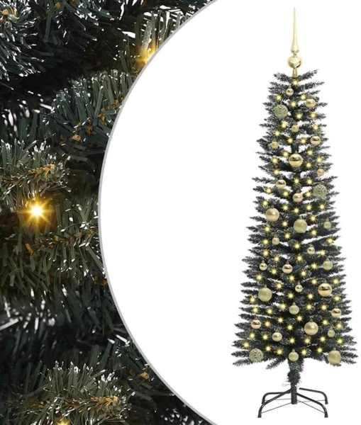 vidaXL Künstlicher Weihnachtsbaum mit 150 LEDs mit Ständer Grün 150 cm 3395932