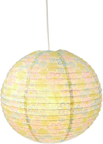 niermann Hängeleuchte Papier-Pendelleuchte Bunte Blumen, Kinderzimmer, Kinderlampe