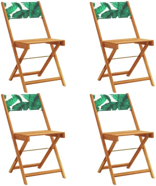vidaXL Gartenstühle 4 Stk. Klappbar Grün Stoff und Massivholz 3214622