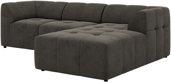 Modernes Wohnzimmer Sofa VORITA 3M L Freistehendes Ecksofa, L-Couch, Gepolstertes Sofa, Wellenfedern - Dunkelgrau Velvet - Rechts Bild 7