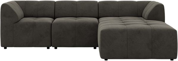 Modernes Wohnzimmer Sofa VORITA 3M L Freistehendes Ecksofa, L-Couch, Gepolstertes Sofa, Wellenfedern - Dunkelgrau Velvet - Rechts Bild 8