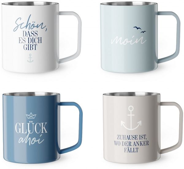 Thermobecher Thermotasse Isolierbecher Edelstahl La Vida GLÜCK AHOI Glück 538843