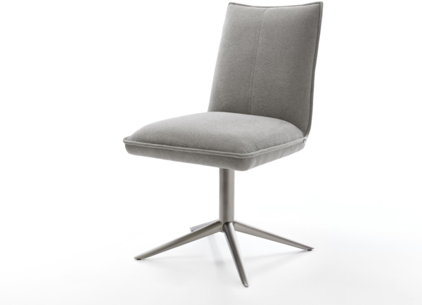 Drehstuhl Lelio-Flex Strukturstoff Soft Grau Fußkreuz Graphit 360° drehbar Wippfunktion Taschenfederkern