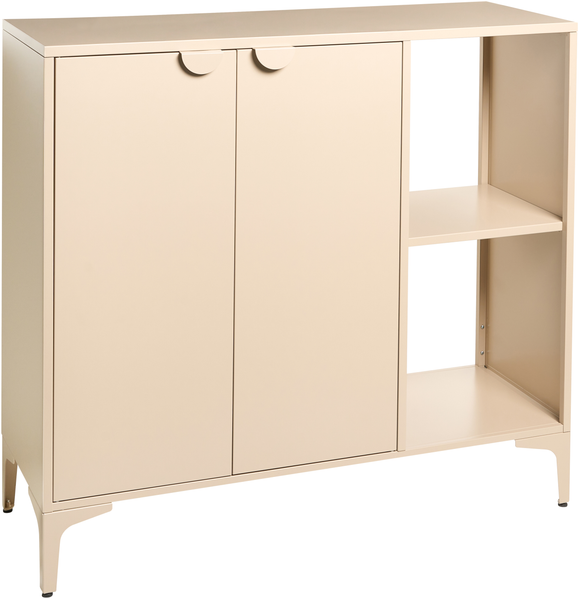 Sideboard mit 2 Türen ARDURA Metall Hellbeige