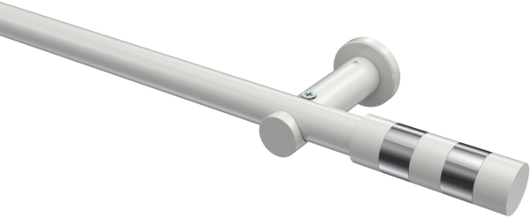 Gardinenstangen-Set Platon Mavell 140 cm, 1-läufig (ohne Ringe), 20 mm Ø Weiß