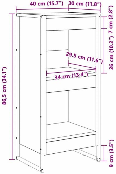 vidaXL Bücherregal Graues Sonoma 40 x 30 x 86,5 cm Holzwerkstoff 886363 Bild 11
