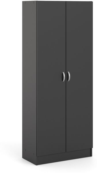 Fox Kleiderschrank Garderobe 2 trg. mattschwarz Schlafzimmer Schrank Möbel Bild 3