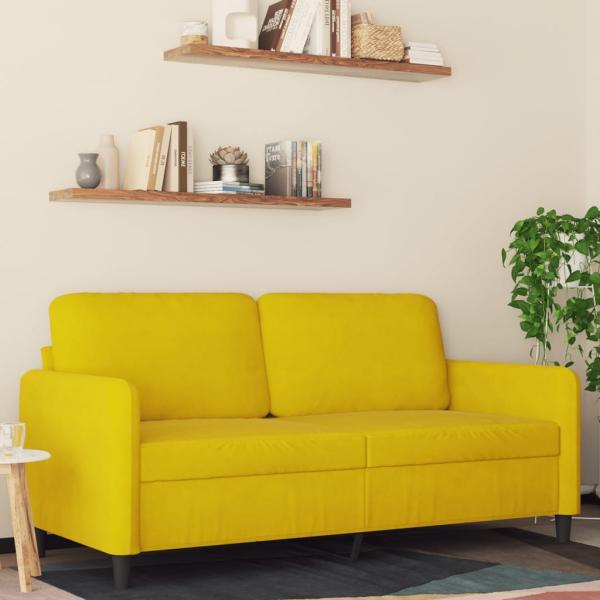 vidaXL 2-Sitzer-Sofa Gelb 140 cm Samt 359448