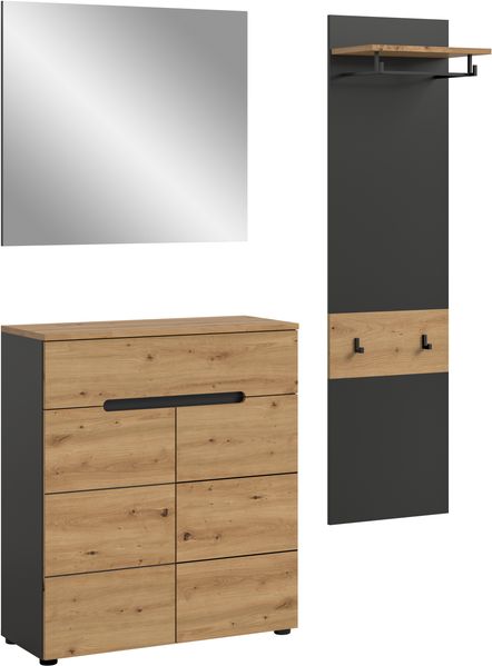 Garderobenkombination (B/H/T: 140x190x37 cm) in Artisan Nachbildung