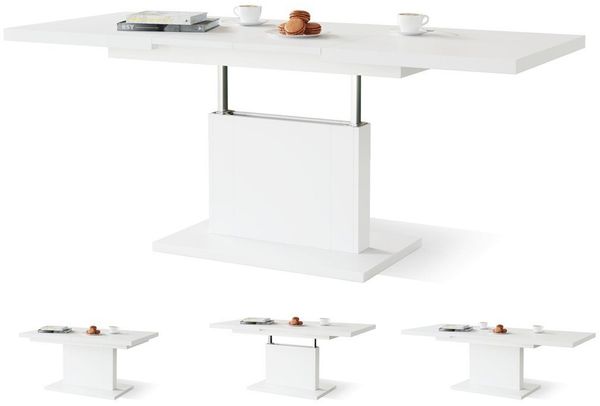 designimpex Couchtisch Design Orion stufenlos höhenverstellbar ausziehbar Esstisch