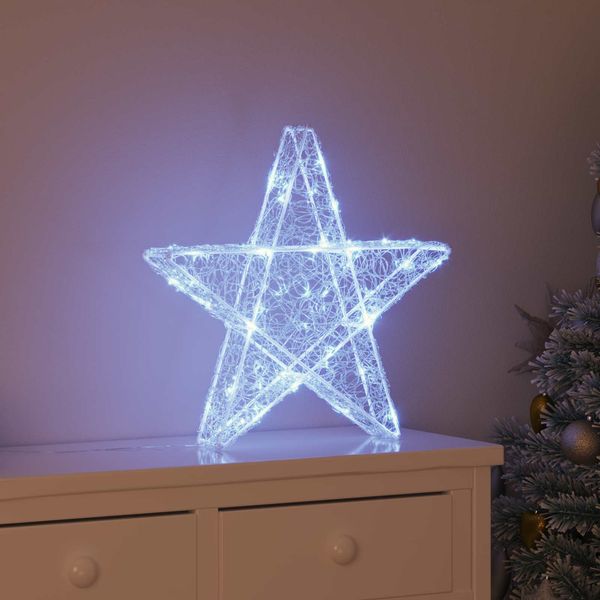 vidaXL 3D Stern mit 50 LEDs Kaltweiß 55 x 53.5 x 10 cm Acryl 42019099