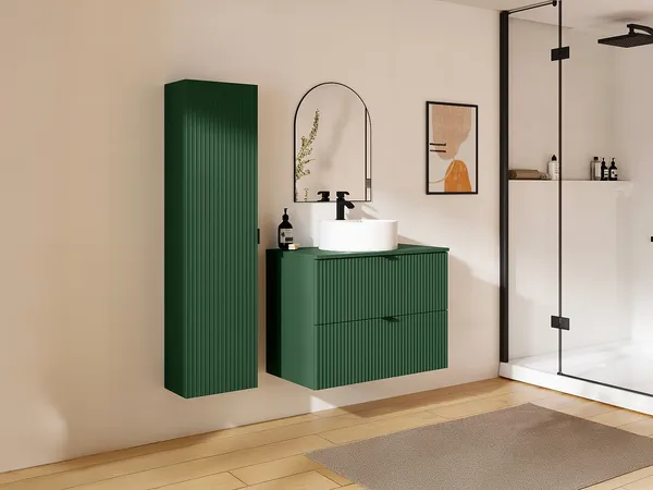 Vente-unique - ZEVINI Bathroom furniture set Holz, Platte Grün - B 47 cm x H 60 cm x L 80 cm