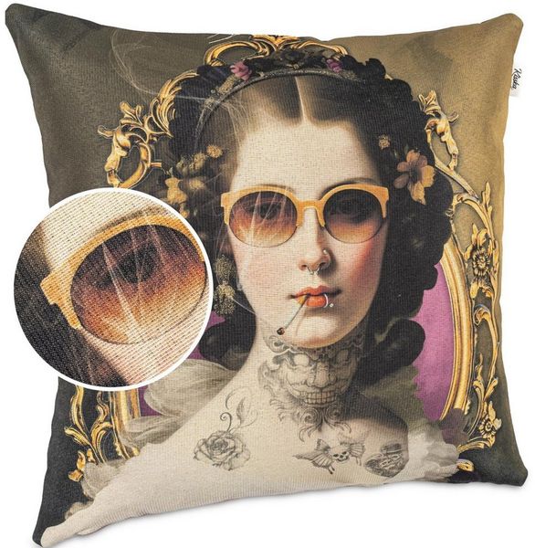 Kisska Dekokissen Kissenhülle mit oder ohne Füllung Designer Kissenbezug Zierkissen, Kissenhülle in 40x40cm Isabella ohne Füllung aus Gobelin PopArt