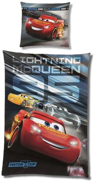 Disney Cars Bettwäsche Set 135x200 80x80 cm Rot Blaue Fleece Bettwäsche für den Winter mit Reißverschluss