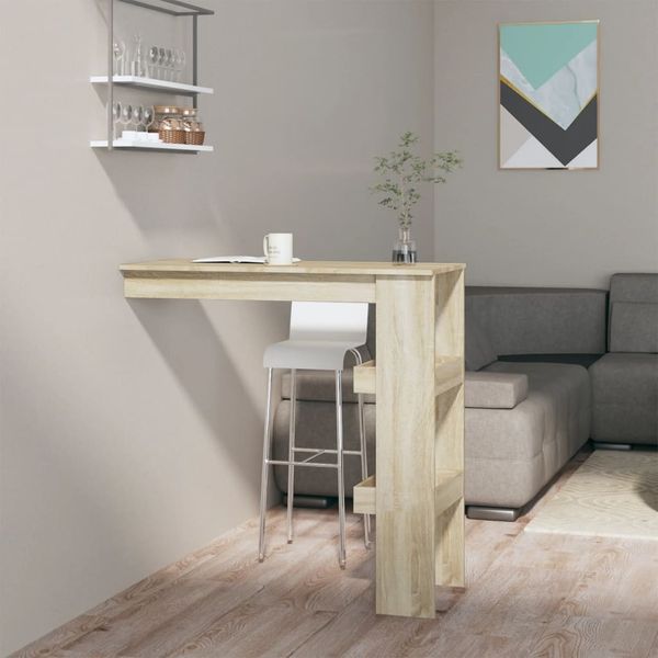 Wand-Bartisch, Stehtisch Sonoma-Eiche 102x45x103,5 cm Holzwerkstoff