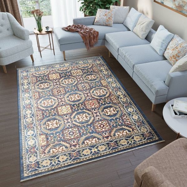 Tapiso Teppich RIVIOLI, rechteckig, Höhe: 9 mm, Wohnzimmer, Schlafzimmer, Kurzflor, Fransen