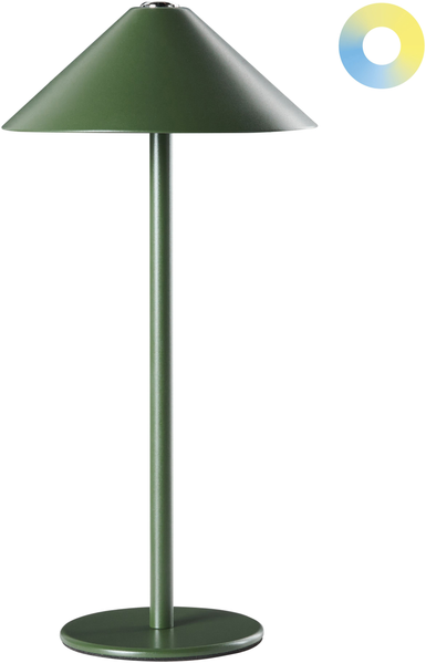 Kabellose LED Tischlampe MODJO mit Dimmer Metall Grün