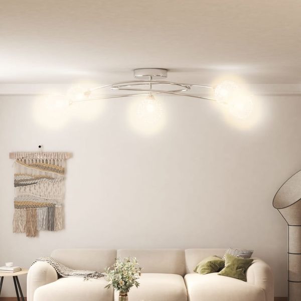 vidaXL Deckenleuchte mit Drahtgeflecht-Schirmen für 5 G9 LED-Leuchten 337909