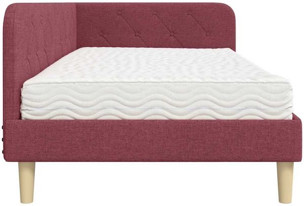 vidaXL Eckbettgestell Weinrot 90 x 200 cm Stoff 3394120 Bild 8