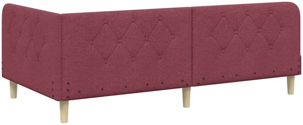 vidaXL Eckbettgestell Weinrot 90 x 200 cm Stoff 3394120 Bild 9