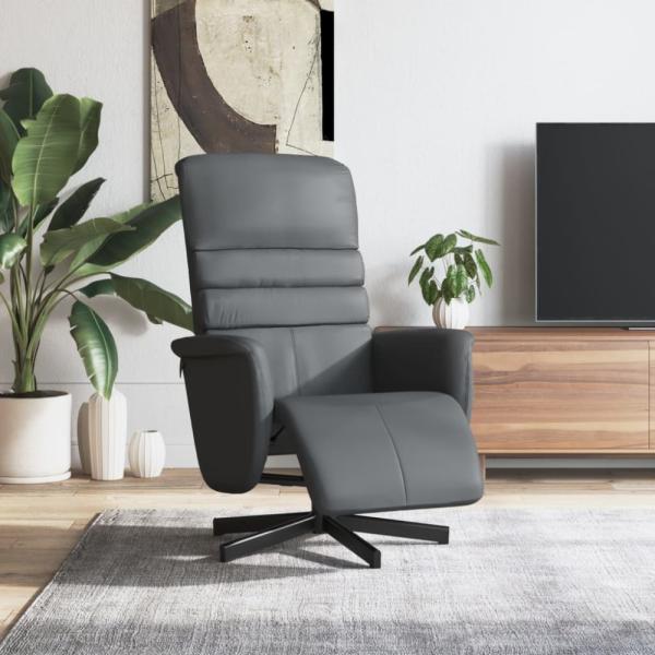 vidaXL Relaxsessel mit Fußteil Grau Kunstleder 356706