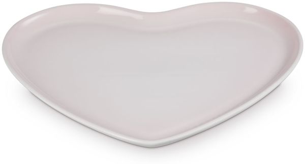 LeCreuset Servierplatte in Herzform aus Steinzeug 32cm | Shell Pink : Shell Pink