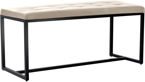 CLP Sitzbank Barci mit Polsterung und schwarzem Eisengestell,creme Kunstleder
