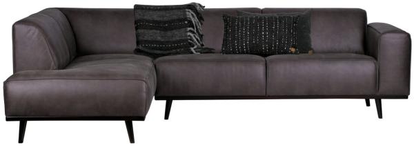 Ecksofa Statement Lederoptik, links Grau