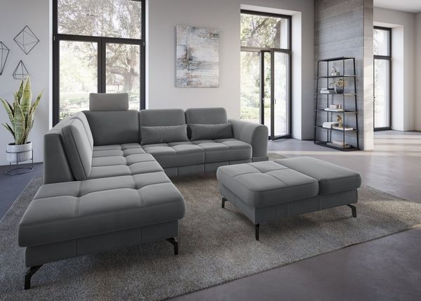 sit&more Ecksofa Bendigo L-Form, inklusive Sitztiefenverstellung, Bodenfreiheit 12 cm, in 2 Fußfarben