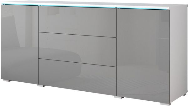 Home affaire Sideboard VERA, grifflos, verstellbare Einlegeböden, Wahlweise mit oder ohne Beleuchtung