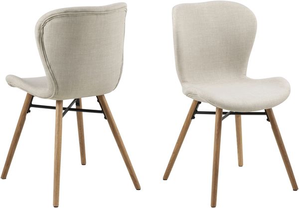 Polsterstuhl >Batilda -A1< (2er-Set) in sand, Polyester - 47x82,5x53cm (BxHxT)