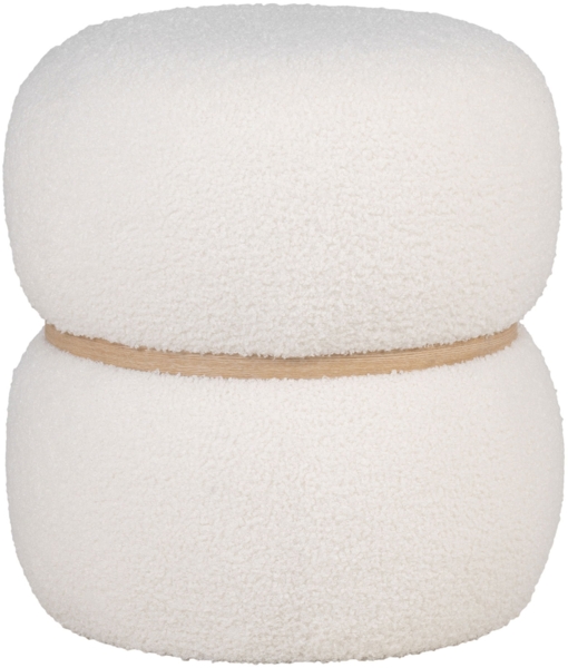 House Nordic Pouf, Teddy, weiß, ø38x41 cm, HN1234