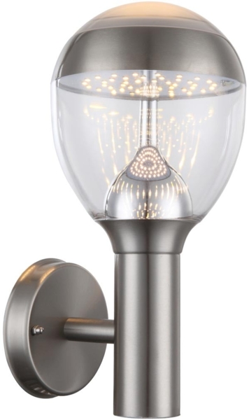 LED Wandlampe, silber, Edelstahl, Effekt, H 31,7 cm