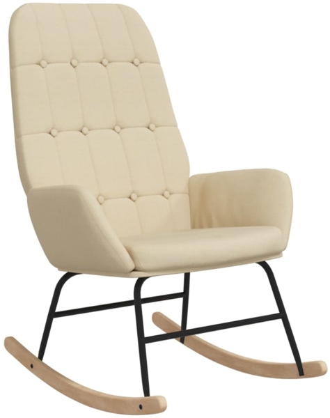 vidaXL Schaukelstuhl Creme Stoff 341255