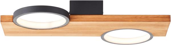 Brilliant Leuchten G99936-76 LED Deckenleuchte Cheesy schwarz matt holz 3000K