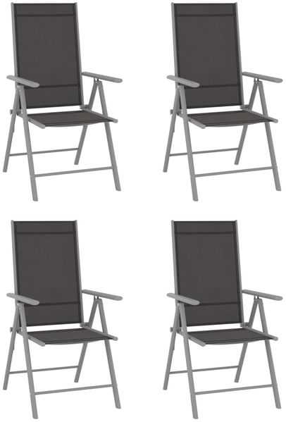 vidaXL Gartenstühle Klappbar 4 Stk. Textilene Schwarz 312182