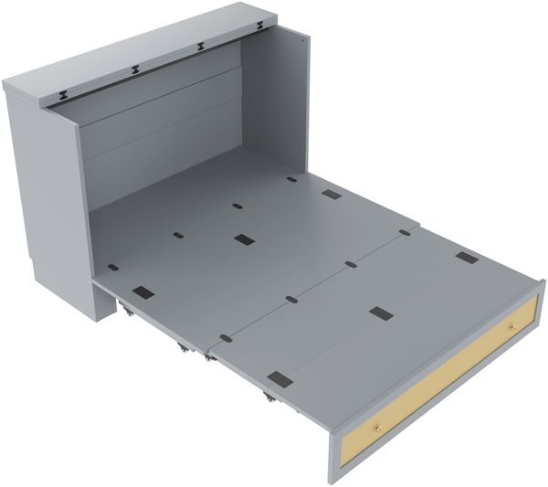 Bett Schrankbett 140x200 cm – umbaubares Plattformbett aus MDF und Kiefernholz mit großem Stauraum, Schublade und USB, Grau Bild 10