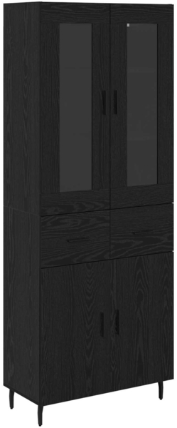 vidaXL Highboard 2 pcs Schwarz Eichen-Optik Engineered Wood und Glas 3416249