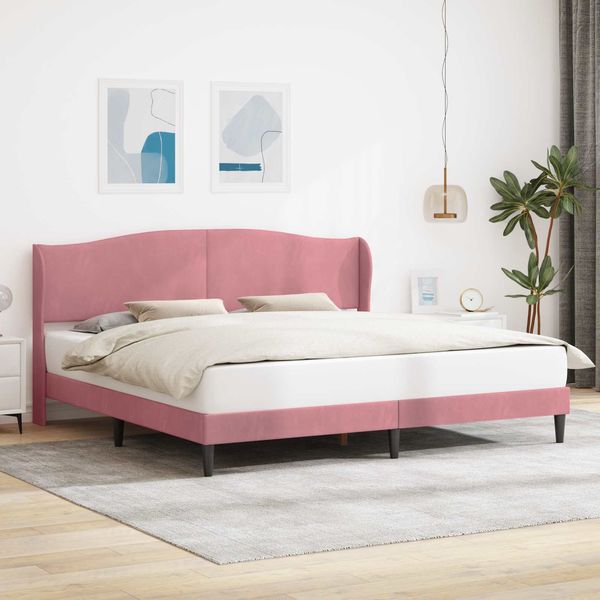 vidaXL Bettrahmen mit Kopfteil Rosa 180 x 200 cm Samt 42027938