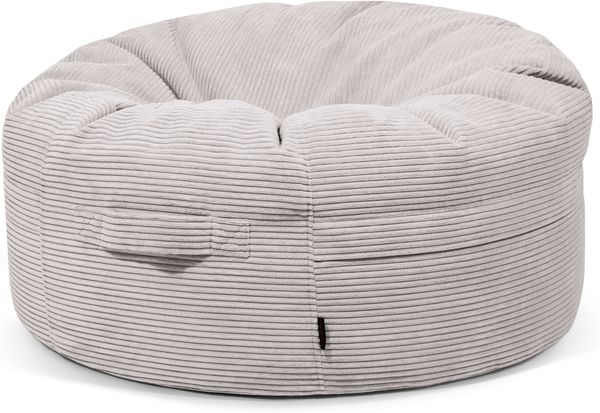Sitzsack ‘Roll 105‘, Bezugstoff - Waves, 100% Polyester, White Grey, 50x105x105 cm.