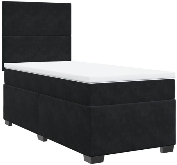 vidaXL Boxspringbett mit Matratze Schwarz 90x200 cm Samt 3293106 Bild 5