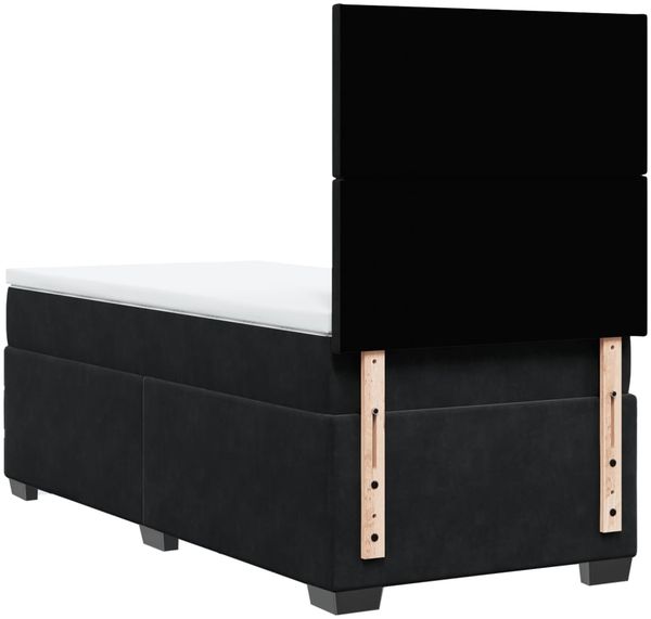 vidaXL Boxspringbett mit Matratze Schwarz 90x200 cm Samt 3293106 Bild 12