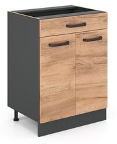 Küchenunterschrank R-Line Goldkraft Eiche 60 cm mit Schublade, ohne Arbeitsplatte Vicco Bild 6