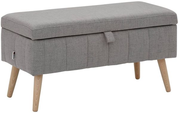 OTTO home Truhenbank AMIRA Sitzbank mit Stauraum, Maße B/T/H: 81/36/43 cm, mit Staufach, in 3 Bezugsqualitäten mit feiner Steppung