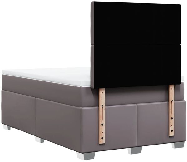 vidaXL Boxspringbett mit Matratze Grau 120x200 cm Kunstleder 3293018 Bild 12