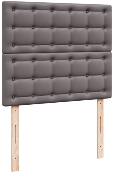 vidaXL Boxspringbett mit Matratze Grau 120x200 cm Kunstleder 3293018 Bild 6